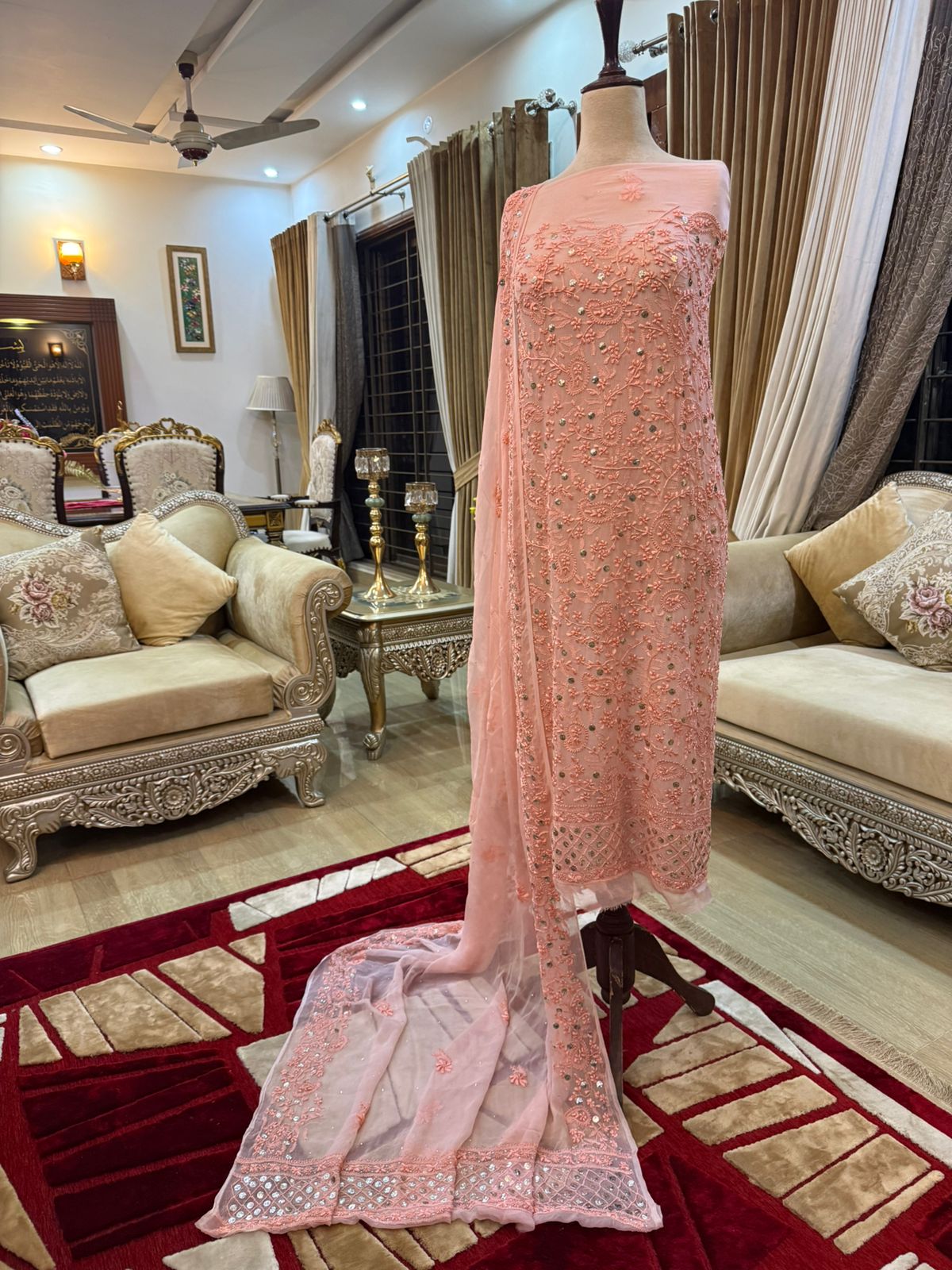 Handcrafted Pakistani Dresses with Mukesh, Kamdani & Gotta Patti Work